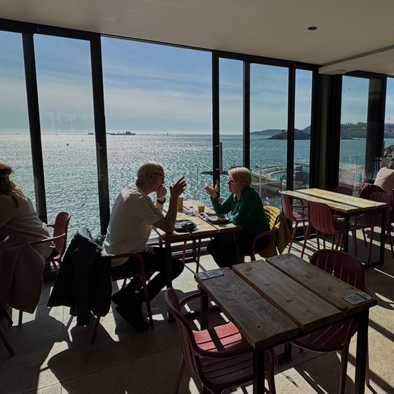 Image from the restaurant overlooking the sea